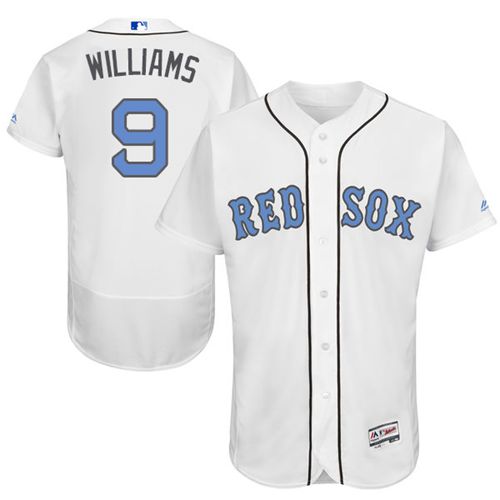 Red Sox #9 Ted Williams White Flexbase Authentic Collection Father's Day Stitched MLB Jersey